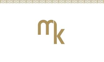 Alphabet letters Initials Monogram logo MK, KM, M and K vector