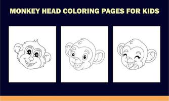 Monkey Head Coloring Book for Kids vector