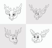 Deer Head Coloring Book for Kids vector