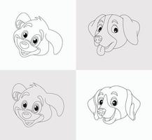 Dog head coloring book for kids vector