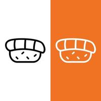 logotipo de icono de vector de sushi en estilo de esquema