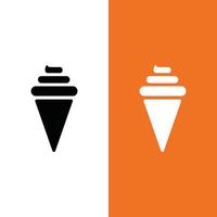 logotipo de icono de vector de helado en estilo glifo