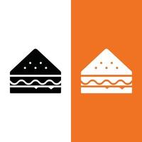 logotipo de icono de vector de sándwich en estilo glifo
