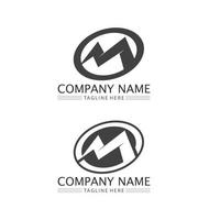 M Letter and M font icon set, Logo Template vector