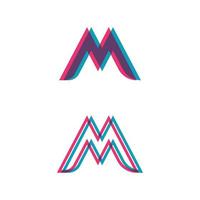 M Letter and M font icon set, Logo Template vector