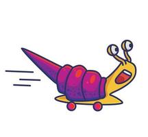 lindo caracol corriendo rápido. animal dibujos animados aislado estilo plano pegatina web diseño icono ilustración premium vector logo mascota personaje