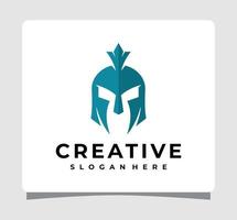 Spartan Warrior Gladiator Helmet Logo Template Design Inspiration vector