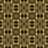 seamless pattern black and gold  flower pattern in vintage mandala style for tattoos, fabrics or decorations and more vector