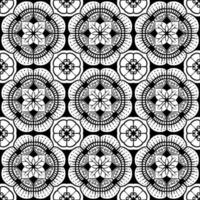 seamless pattern black and white  flower pattern in vintage mandala style for tattoos, fabrics or decorations and more vector