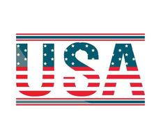 USA text with flag vector