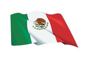 waving flag of mexico vector