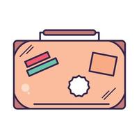 vintage suitcase with stickers vector