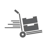 delivery handcart with boxes vector