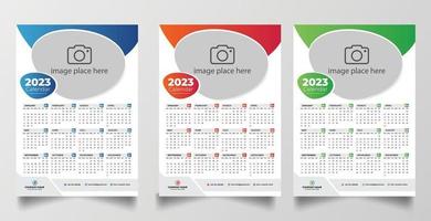 2023 one page wall calendar design template vector