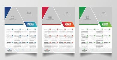 2023 one page wall calendar design template vector