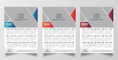 2023 one page wall calendar design template vector