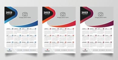 plantilla de diseño de calendario de pared de una página 2023