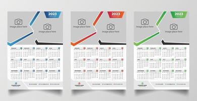 2023 one page wall calendar design template vector