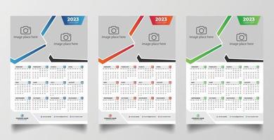 2023 one page wall calendar design template vector