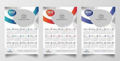 2023 one page wall calendar design template vector