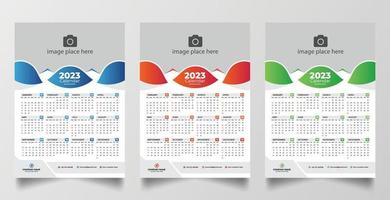 2023 one page wall calendar design template vector