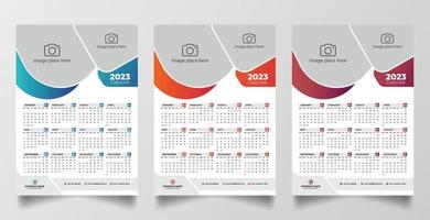 2023 one page wall calendar design template vector