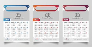 2023 one page wall calendar design template vector