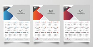 2023 one page wall calendar design template vector