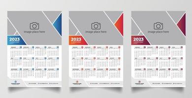 2023 one page wall calendar design template vector