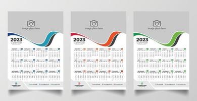 2023 one page wall calendar design template vector