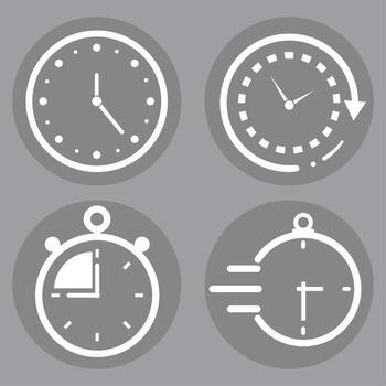 set with clocks and timer vector