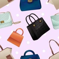 Various Handbag Seamless Pattern Background vector