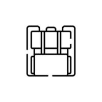 mochila, escuela, mochila, mochila línea punteada icono vector ilustración logotipo plantilla. adecuado para muchos propósitos.