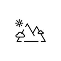 Mountain, Hill, Mount, Peak Dotted Line Icon Vector Illustration Logo Template. Suitable For Many Purposes.