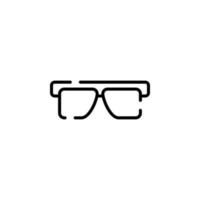 gafas, gafas de sol, anteojos, anteojos plantilla de logotipo de ilustración de vector de icono de línea punteada. adecuado para muchos propósitos.