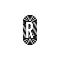 Simple black modern letter R logotype design concept vector