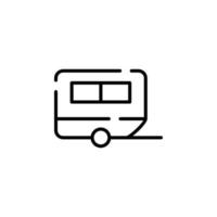 Caravan, Camper, Travel Dotted Line Icon Vector Illustration Logo Template. Suitable For Many Purposes.