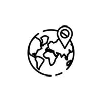 World, Earth, Global Dotted Line Icon Vector Illustration Logo Template. Suitable For Many Purposes.