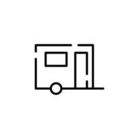 Caravan, Camper, Travel Dotted Line Icon Vector Illustration Logo Template. Suitable For Many Purposes.