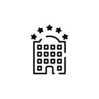 Hotel, Apartment, Townhouse, Residential Dotted Line Icon Vector Illustration Logo Template. Suitable For Many Purposes.