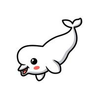 Cute little beluga whale cartoon vector