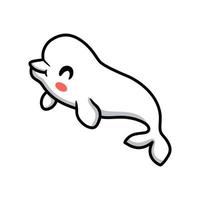 Cute little beluga whale cartoon vector