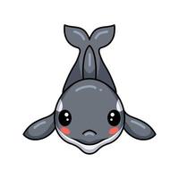 Cute little killer whale cartoon vector