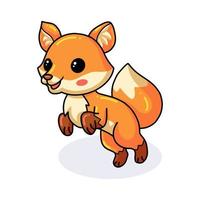 Cute little fox cartoon standing vector