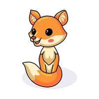 Cute little fox cartoon sitting vector