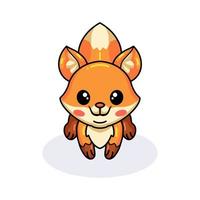 Cute little fox cartoon posing vector