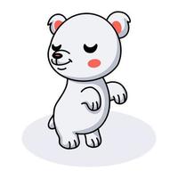 Cute little polar bear cartoon vector