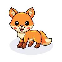 Cute little fox cartoon posing vector