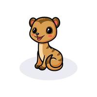 Cute little meerkat cartoon sitting vector