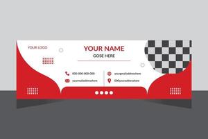 Email signature template or email footer and personal social media cover design vector